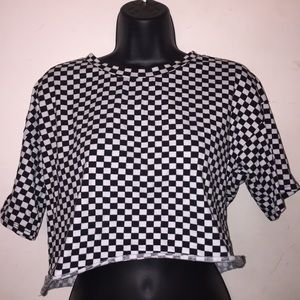 checkerboard crop top | charlotte russe